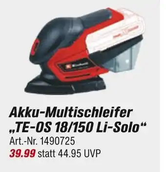 toom Baumarkt Akku-multischleifer te-os 18/150 li-solo Angebot