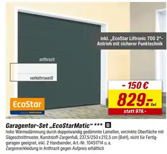 toom Baumarkt Ecostar garagentor-set ecostarmatic Angebot