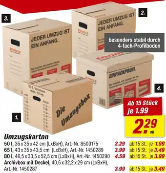 toom Baumarkt Umzugskarton Angebot
