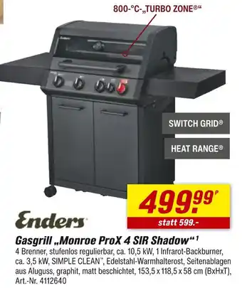 toom Baumarkt Enders gasgrill monroe prox 4 sir shadow Angebot