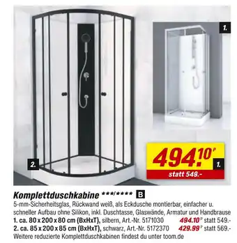 toom Baumarkt Komplettduschkabine Angebot
