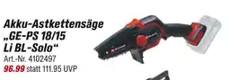 toom Baumarkt Einhell akku-astkettensäge „ge-ps 18/15 li bl-solo“ Angebot