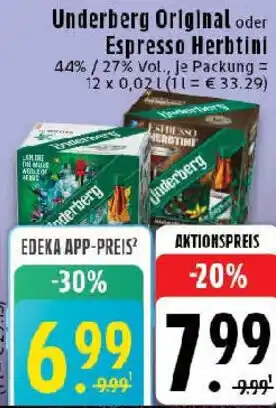 Edeka Underberg Original oder Espresso Herbtini Angebot