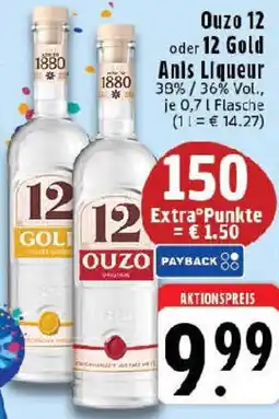 Edeka Ouzo 12 oder 12 Gold Anis Liqueur Angebot