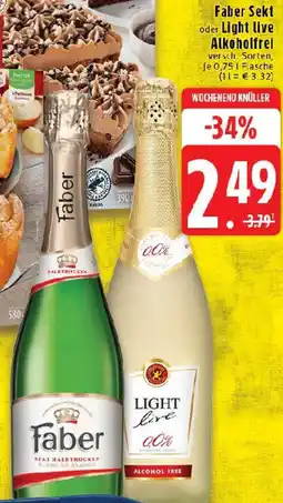 Edeka Faber Sekt oder Light live Alkoholfrei Angebot