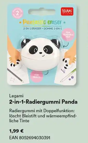 Thalia Legami 2-in-1-radiergummi panda Angebot