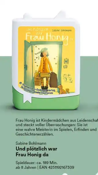 Thalia Tonies und plötzlich war frau honig da Angebot