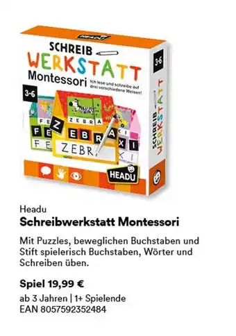 Thalia Headu schreibwerkstatt montessori Angebot