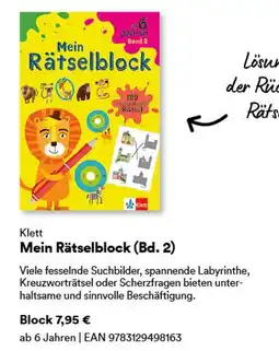 Thalia Klett mein rätselblock (bd. 2) Angebot