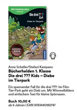 Thalia Anne scheller/stefani kampann bücherhelden 1. klasse die drei ??? kids – diebe im tierpark Angebot