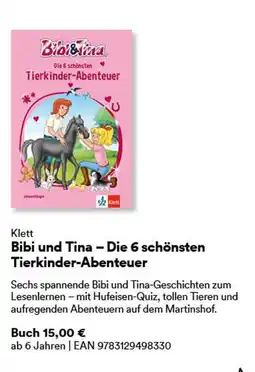 Thalia Klett bibi und tina – die 6 schönsten tierkinder-abenteuer Angebot