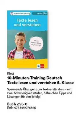 Thalia Klett 10-minuten-training deutsch texte lesen und verstehen 5. klasse Angebot