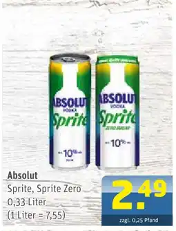 Getränke Arena Absolut sprite, sprite zero Angebot