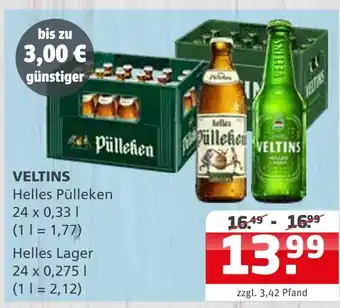 Getränke Quelle Veltins helles pülleken oder helles lager Angebot
