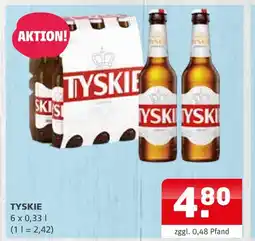 Getränke Quelle Tyskie Angebot