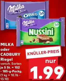 Kaufland MILKA oder CADBURY Riegel Angebot