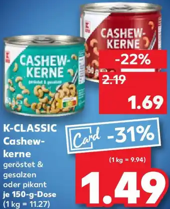 Kaufland K-CLASSIC Cashewkerne Angebot