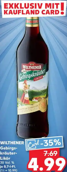 Kaufland WILTHENER Gebirgskräuter- Likör Angebot