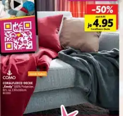 SCONTO COMO CORALFLEECE-DECKE Emely Angebot