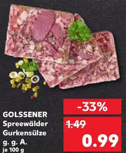 Kaufland GOLSSENER Spreewälder Gurkensülze g.g. A. Angebot