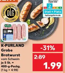 Kaufland K-PURLAND Grobe Bratwurst Angebot