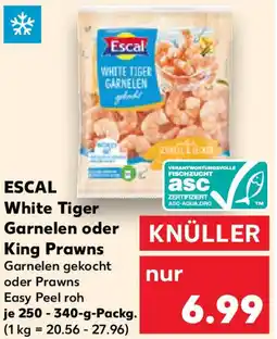 Kaufland ESCAL White Tiger Garnelen oder King Prawns Garnelen gekocht oder Prawns Angebot