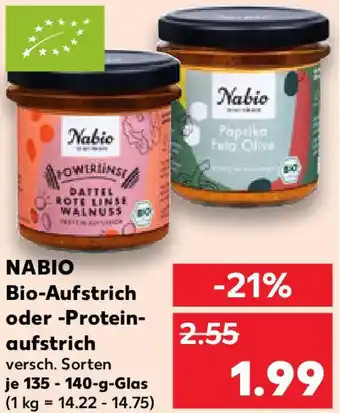 Kaufland NABIO Bio-Aufstrich oder -Protein- aufstrich Angebot