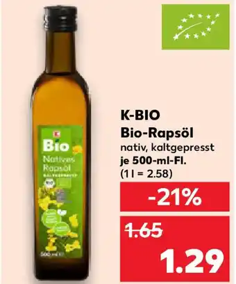 Kaufland K-BIO Bio-Rapsöl Angebot