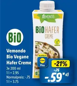 Lidl Vemondo bio vegane hafer creme Angebot