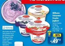 Lidl Milbona fettarmer fruchtjoghurt heidelbeere Angebot