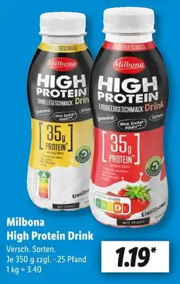 Lidl Milbona high protein drink vanillegeschmack Angebot