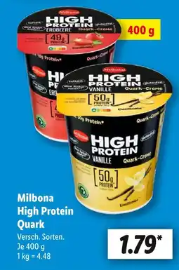 Lidl Milbona high protein quark erdbeere Angebot