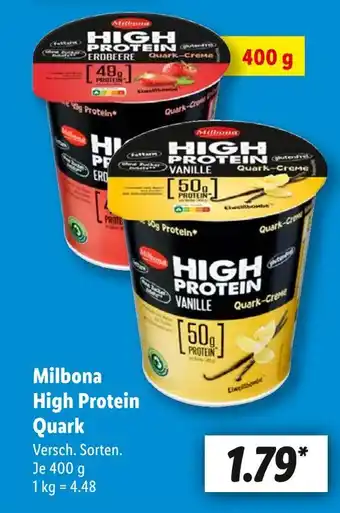 Lidl Milbona high protein quark erdbeere Angebot