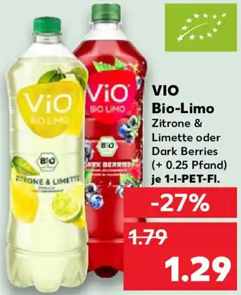 Kaufland VIO Bio-Limo Zitrone & Limette oder Dark Berries Angebot