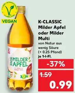 Kaufland K-CLASSIC Milder Apfel oder Milder Multi Angebot
