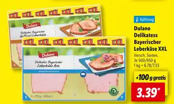 Lidl Dulano delikatess bayerischer geflügel leberkäse xxl Angebot