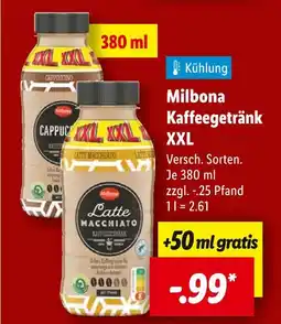 Lidl Milbona cappuccino kaffeegetränk xxl Angebot