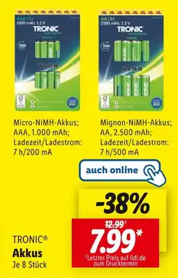 Lidl Tronic micro-nimh-akkus Angebot