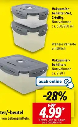 Lidl Vakuumierbehälter-set, 2-teilig Angebot