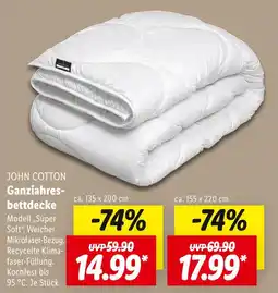 Lidl John cotton ganzjahresbettdecke ca. 135 x 200 cm Angebot