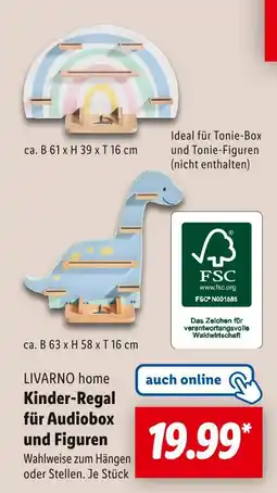 Lidl Livarno home kinder-regal für audiobox und figuren - regenbogen Angebot