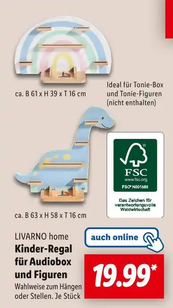 Lidl Livarno home kinder-regal für audiobox und figuren - regenbogen Angebot