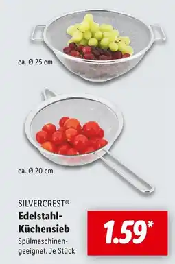 Lidl Silvercrest edelstahl-küchensieb ø 25 cm Angebot