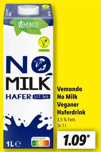 Lidl Vemondo no milk veganer haferdrink Angebot