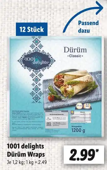 Lidl 1001 delights dürüm wraps classic Angebot