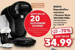 Kaufland BOSCH Kapselkaffee- maschine Tassimo Style TAS112E/114E Angebot