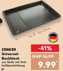 Kaufland ZENKER Universal- Backblech aus Stahl, mit Anti- haftbeschichtung Angebot