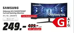 MediaMarkt SAMSUNG Odyssey G5 C34G55TWWP Curved Gaming-Monitor Angebot