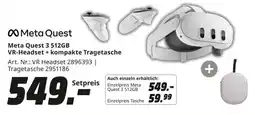 MediaMarkt Meta Quest VR-Headset + kompakte Tragetasche Angebot