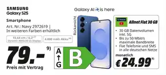 MediaMarkt SAMSUNG Galaxy S25 Smartphone Angebot